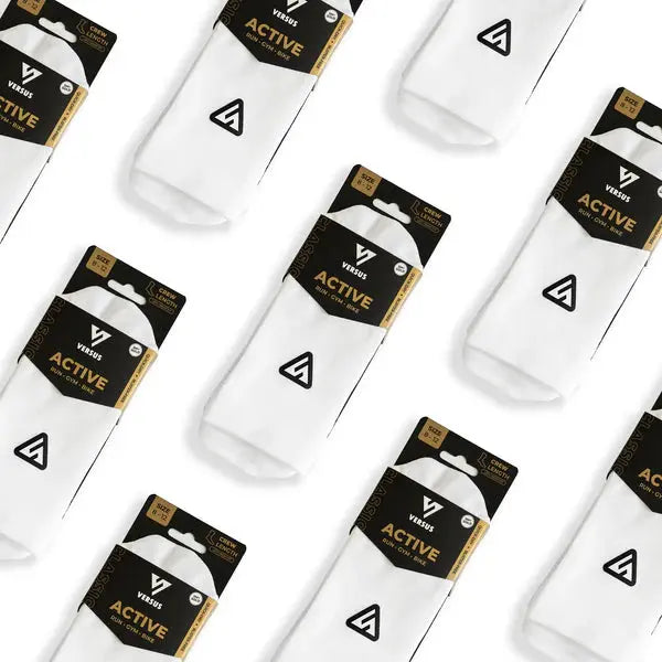 Classic White Active Crew Tab Socks VERSUS